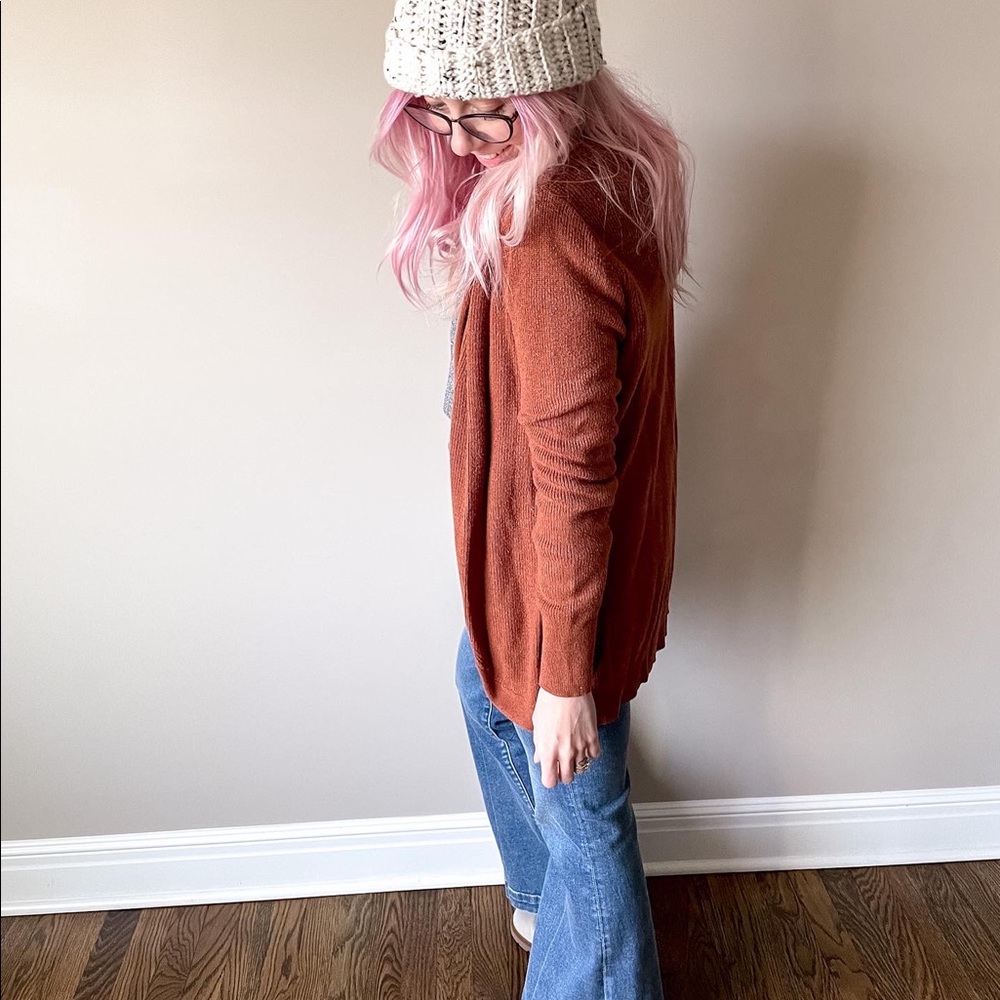 Burnt Orange a . new . day cardigan size Medium